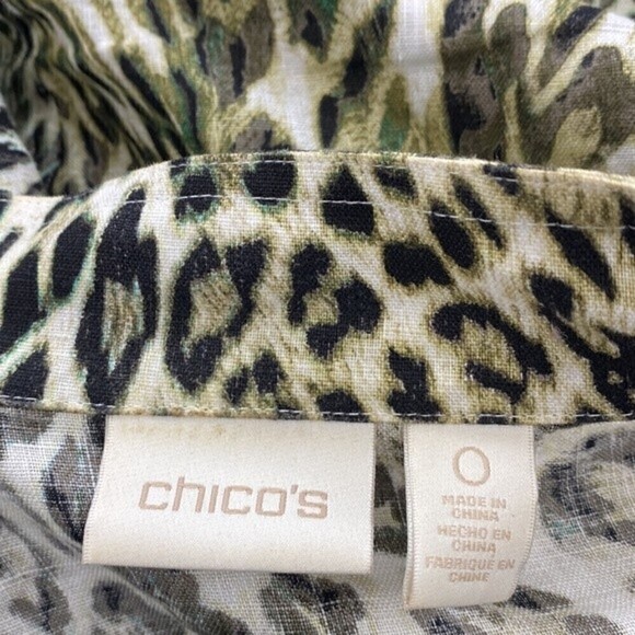 CHICO’S Linen Animal Moto Jacket Size 0 Size Small 4 Business Casual Lightweight - Picture 6 of 8